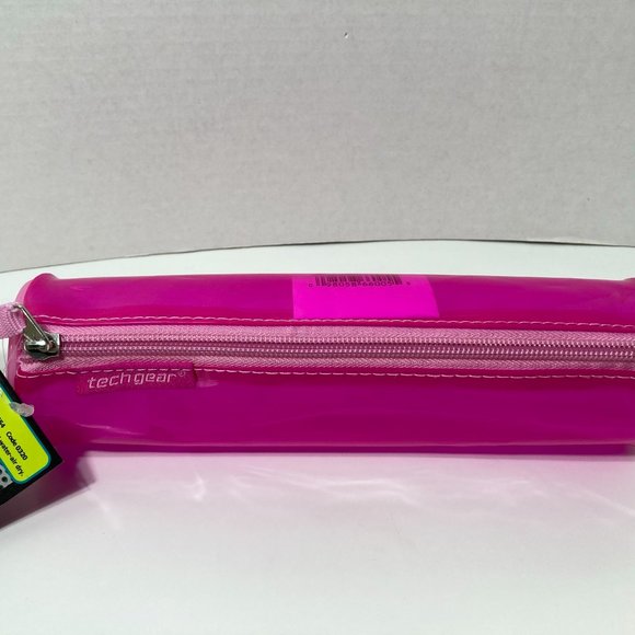 5 Pink Makeup Bag Pencil Case Zipper Organizer Tube - Picture 4 of 9
